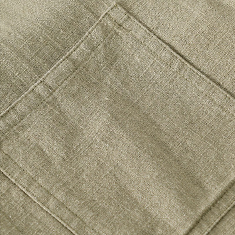 Camicia da uomo in cotone e lino a maniche lunghe con risvolto tinta unita, modello Buddha Stones Commute Fall, con tasca - image 30