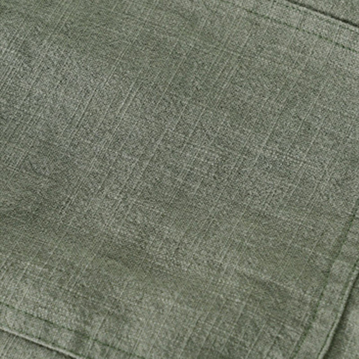 Camicia da uomo in cotone e lino a maniche lunghe con risvolto tinta unita, modello Buddha Stones Commute Fall, con tasca - image 25