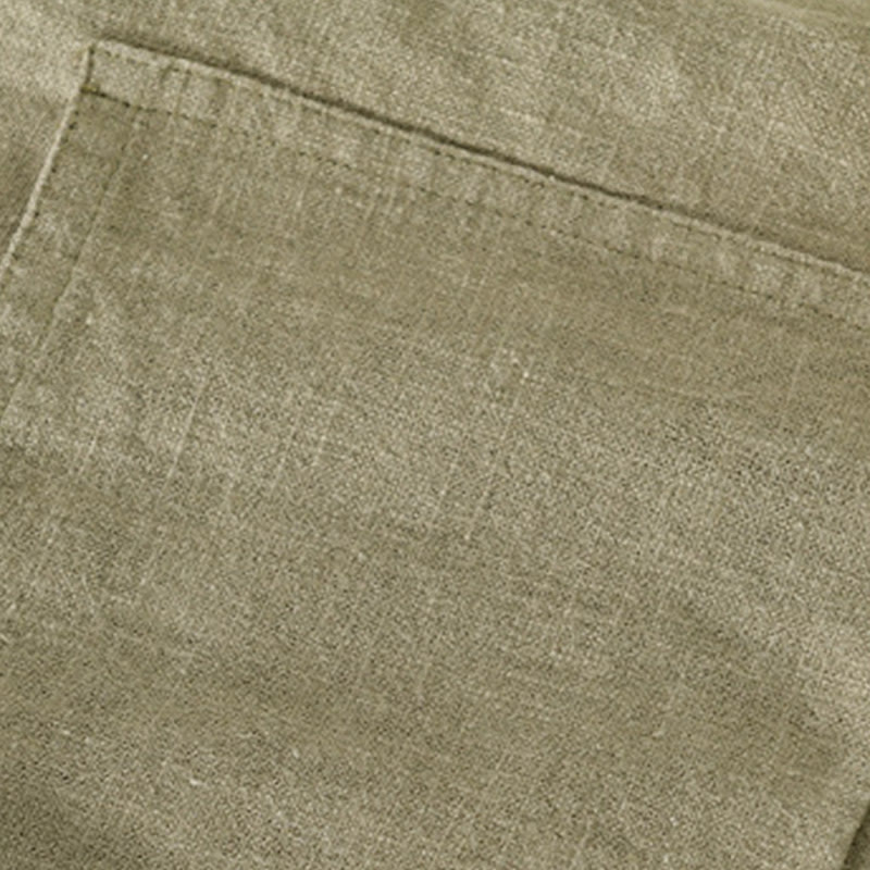 Camicia da uomo in cotone e lino a maniche lunghe con risvolto tinta unita, modello Buddha Stones Commute Fall, con tasca - image 31