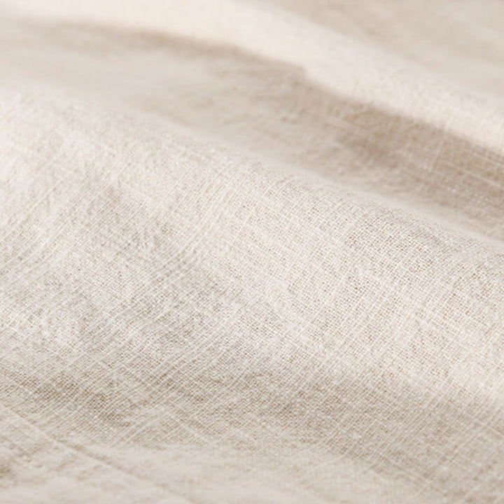 Camicia da uomo in cotone e lino a maniche lunghe con risvolto tinta unita, modello Buddha Stones Commute Fall, con tasca - image 5