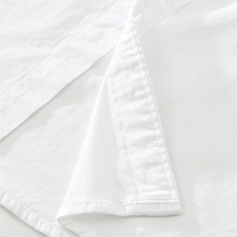 Maglietta da uomo in cotone a maniche corte con ricamo artistico e motivo semplice in bambù, motivo Buddha Stones - image 12