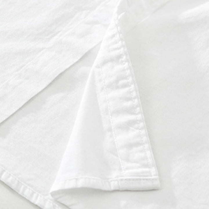 Maglietta da uomo in cotone a maniche corte con ricamo artistico e motivo semplice in bambù, motivo Buddha Stones - image 12