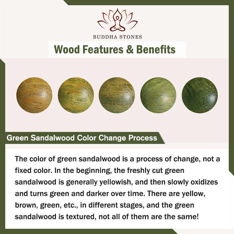 Braccialetto positivo Buddha Stones Natural Coffee Beans Sandalo verde - image 7