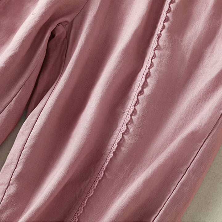 Pantaloni harem da donna in cotone e lino, con tasche, modello Buddha Stones, casual, in pizzo semplice, lunghezza 7-8 - image 13