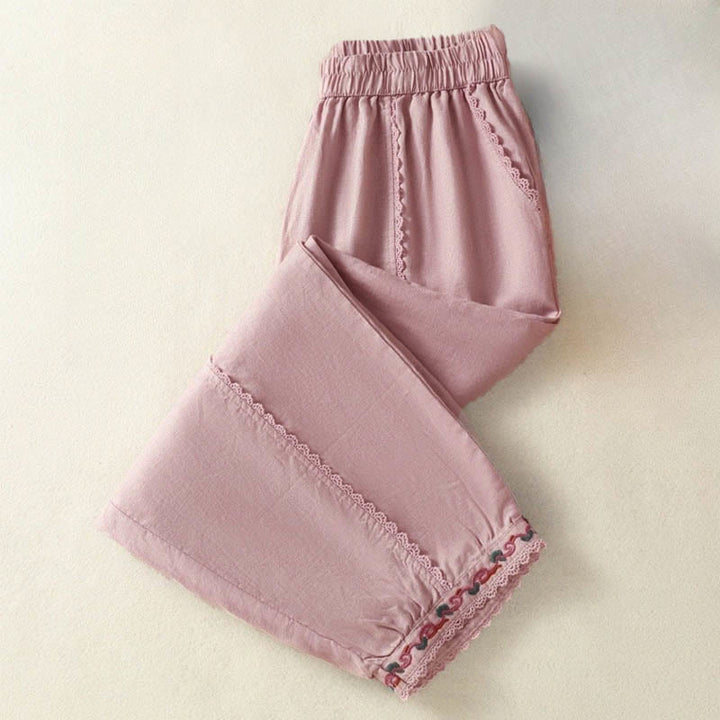 Pantaloni harem da donna in cotone e lino, con tasche, modello Buddha Stones, casual, in pizzo semplice, lunghezza 7-8 - image 10