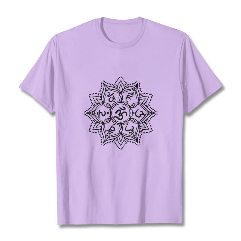 T-shirt con Buddha Stones Mandala Flower Om Mani Padme Hum Sanscrito Mantra - Prugna - 2XL - image 17