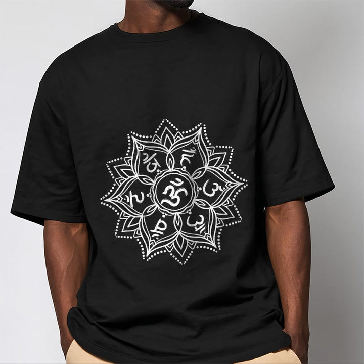 T-shirt con Buddha Stones Mandala Flower Om Mani Padme Hum Sanscrito Mantra - image 8