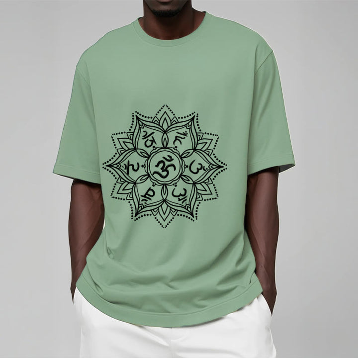 T-shirt con Buddha Stones Mandala Flower Om Mani Padme Hum Sanscrito Mantra - image 15