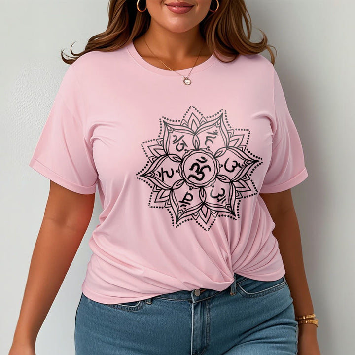 T-shirt con Buddha Stones Mandala Flower Om Mani Padme Hum Sanscrito Mantra - image 14