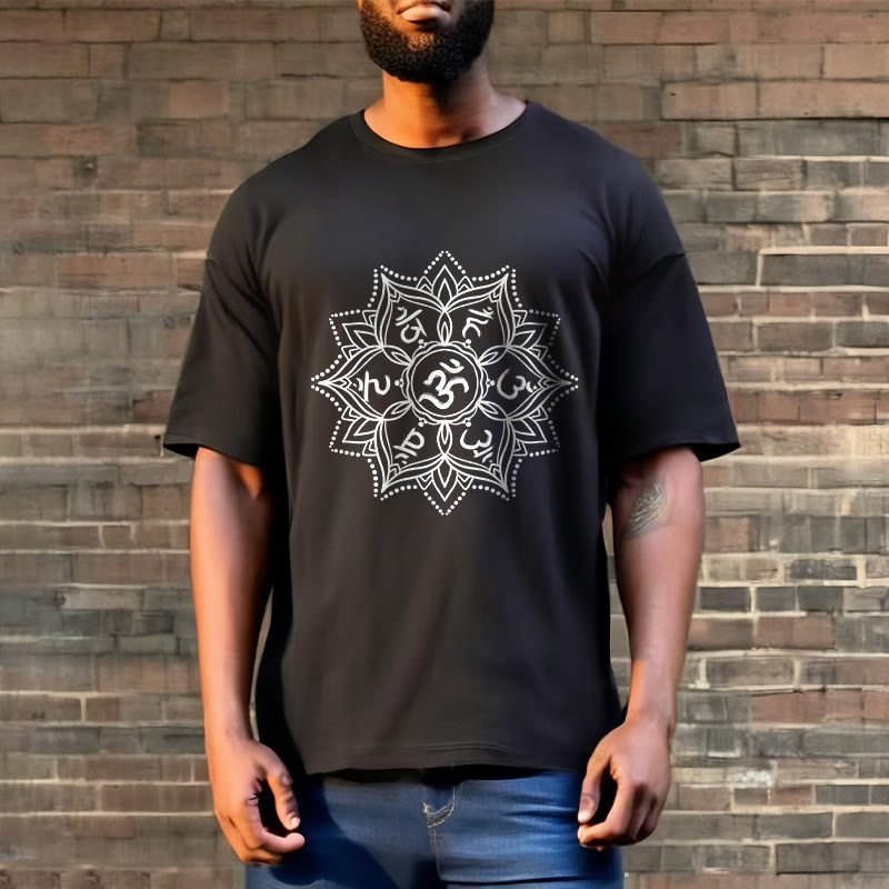 T-shirt con Buddha Stones Mandala Flower Om Mani Padme Hum Sanscrito Mantra - image 8