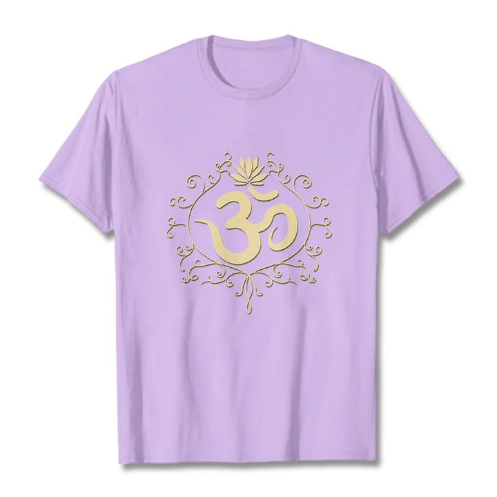 Maglietta Buddha Stones, simbolo Om, viticci e fiori di loto - Prugna - 2XL - image 17