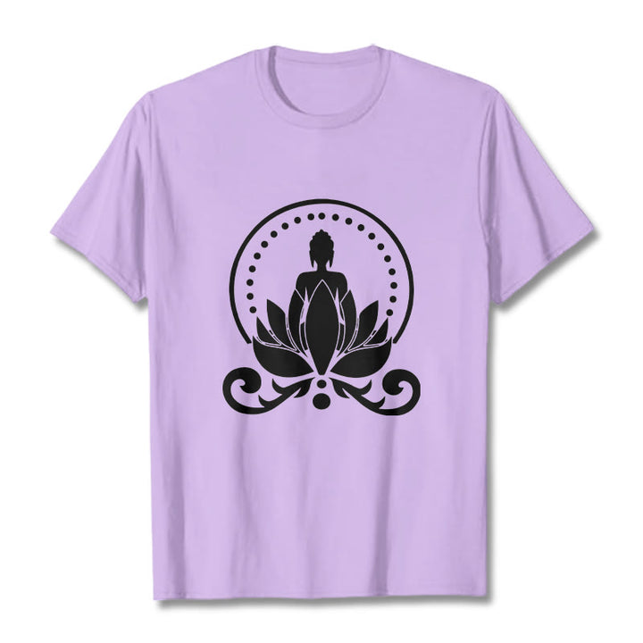 Maglietta Buddha Stones Meditation Buddha seduto su un fiore di loto - Prugna - 2XL - image 16