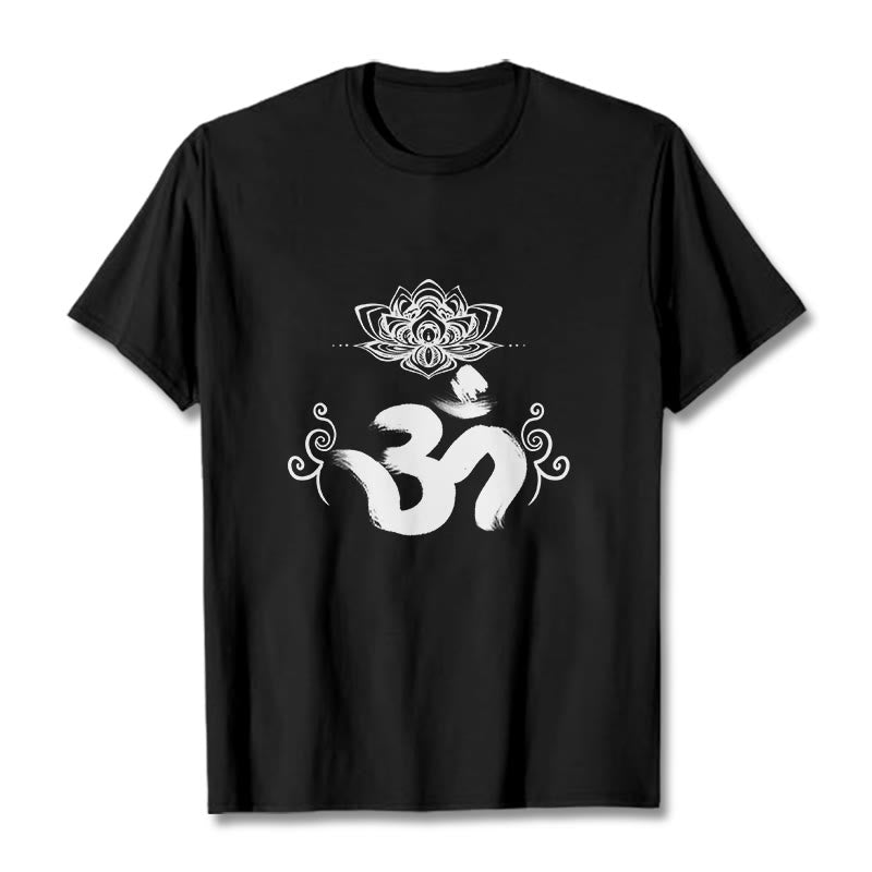 Maglietta Buddha Stones e simbolo Om in sanscrito e floreale - Nero - 2XL - image 7