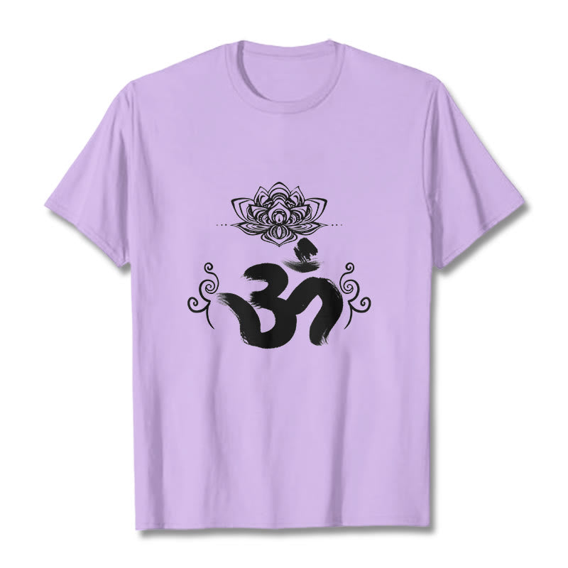 Maglietta Buddha Stones e simbolo Om in sanscrito e floreale - Prugna - 2XL - image 17