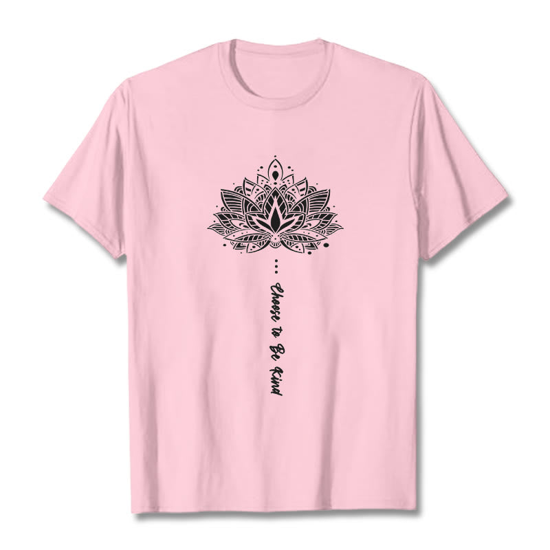 Maglietta con fiori geometrici "Scegli di essere gentile" Buddha Stones - Rosa chiaro - 2XL - image 13