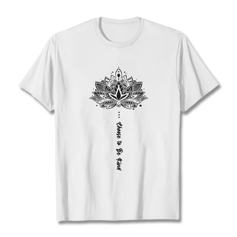 Maglietta con fiori geometrici "Scegli di essere gentile" Buddha Stones - Bianco - 2XL - image 8