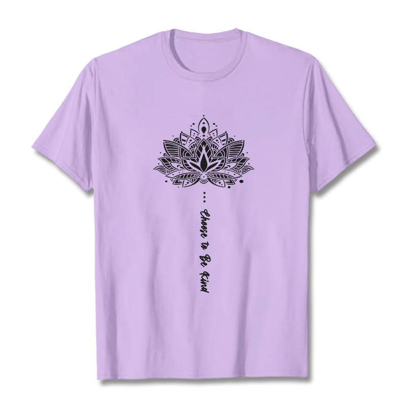Maglietta con fiori geometrici "Scegli di essere gentile" Buddha Stones - Prugna - 2XL - image 16