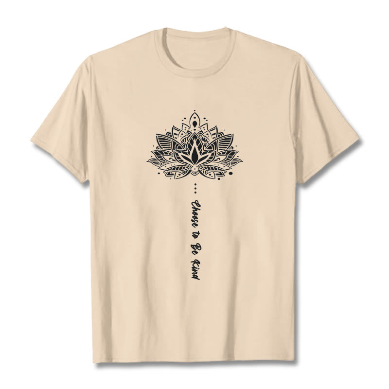 Maglietta con fiori geometrici "Scegli di essere gentile" Buddha Stones - Biscotto - 2XL - image 10