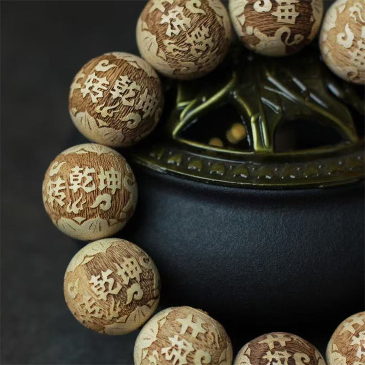 Braccialetto di chiarezza inciso con Buddha Stones, legno di canfora, Yin Yang e bue - image 8