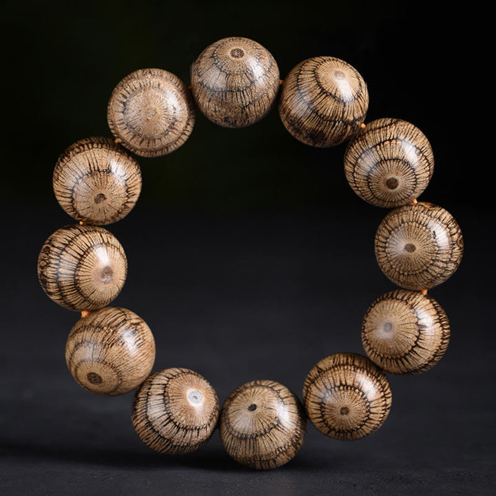 Braccialetto di protezione con perline di legno di gnetum Buddha Stones - 20 mm (circonferenza del polso 14-17 cm) - image 1