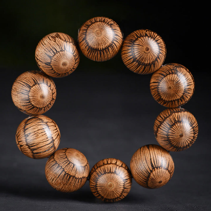 Braccialetto di protezione con perline di legno di gnetum Buddha Stones - 25 mm (circonferenza del polso 14-18 cm) - image 8