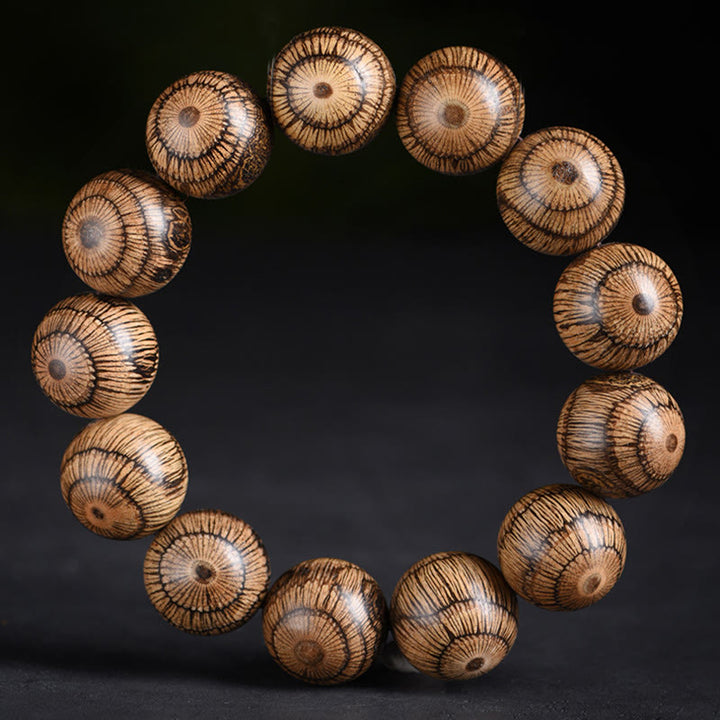 Braccialetto di protezione con perline di legno di gnetum Buddha Stones - image 5