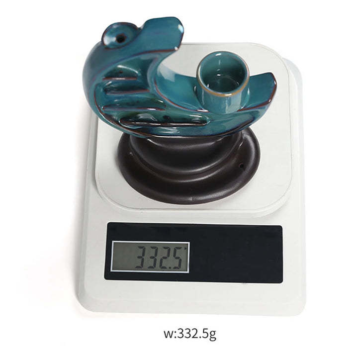 Buddha Stones, Luna crescente blu, Fontana di fumo a riflusso in ceramica, Candelabro per meditazione, Bruciatore di incenso, Decorazione - image 16