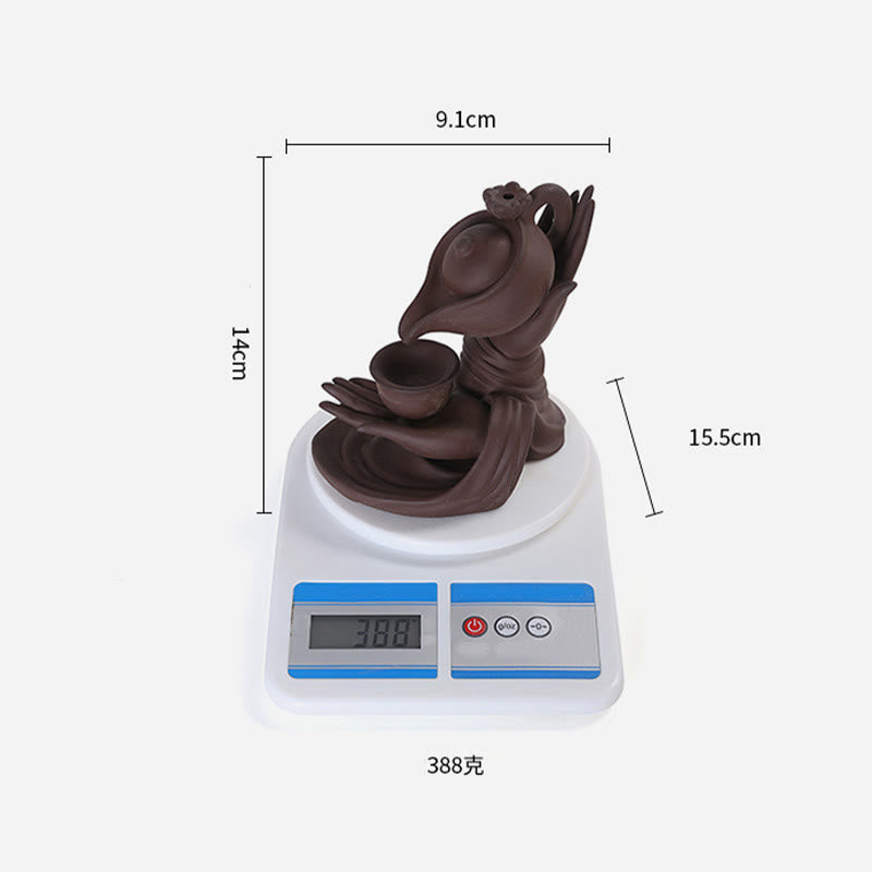 Buddha Stones, mano di Buddha che tiene teiera, tazza, fontana di fumo a riflusso in ceramica, bruciatore di incenso curativo, decorazione - image 21
