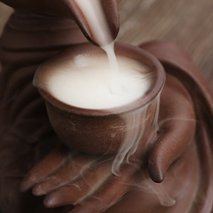 Buddha Stones, mano di Buddha che tiene teiera, tazza, fontana di fumo a riflusso in ceramica, bruciatore di incenso curativo, decorazione - image 17