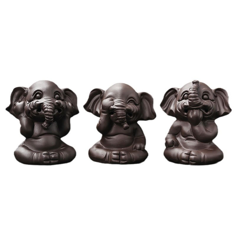 Buddha Stones, elefante carino, argilla viola, fontana di fumo a riflusso, bruciatore di incenso curativo per la pace, decorazione - image 4