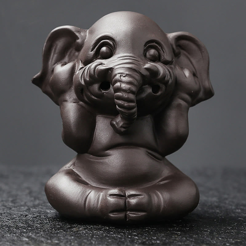 Buddha Stones, elefante carino, argilla viola, fontana di fumo a riflusso, bruciatore di incenso curativo per la pace, decorazione - image 21