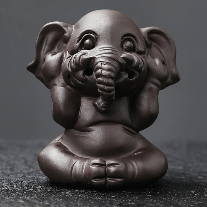 Buddha Stones, elefante carino, argilla viola, fontana di fumo a riflusso, bruciatore di incenso curativo per la pace, decorazione - image 21
