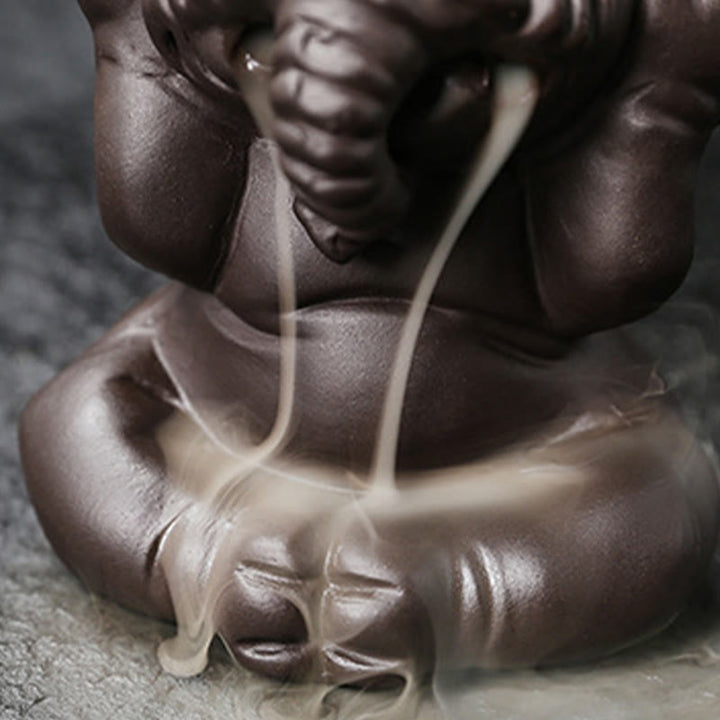 Buddha Stones, elefante carino, argilla viola, fontana di fumo a riflusso, bruciatore di incenso curativo per la pace, decorazione - image 24