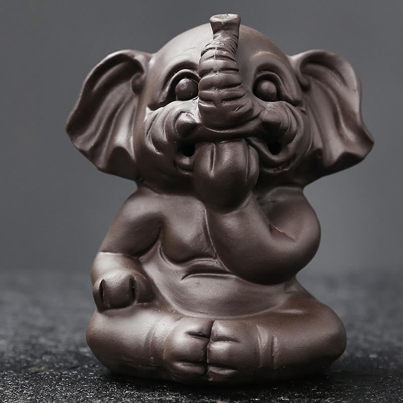 Buddha Stones, elefante carino, argilla viola, fontana di fumo a riflusso, bruciatore di incenso curativo per la pace, decorazione - image 30