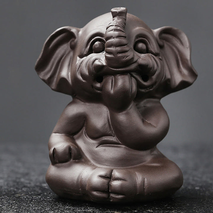 Buddha Stones, elefante carino, argilla viola, fontana di fumo a riflusso, bruciatore di incenso curativo per la pace, decorazione - image 30