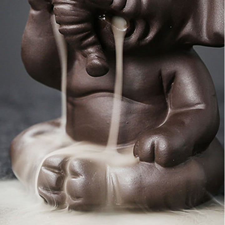 Buddha Stones, elefante carino, argilla viola, fontana di fumo a riflusso, bruciatore di incenso curativo per la pace, decorazione - image 13