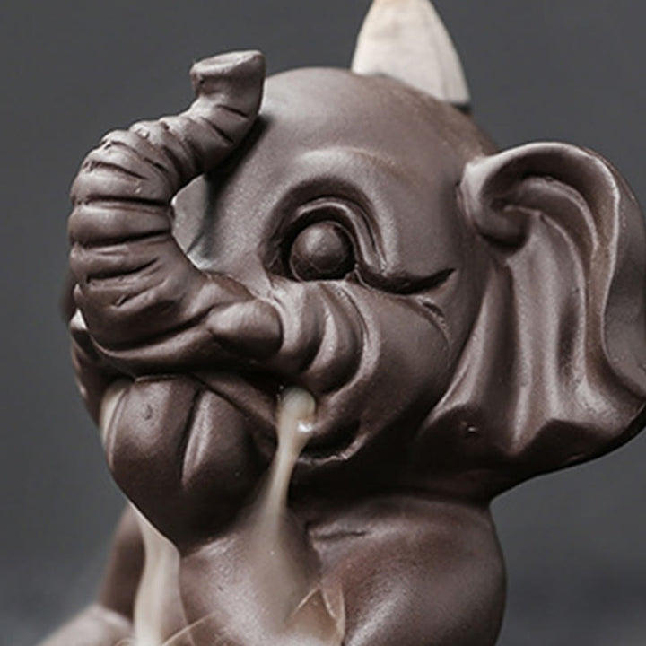 Buddha Stones, elefante carino, argilla viola, fontana di fumo a riflusso, bruciatore di incenso curativo per la pace, decorazione - image 32