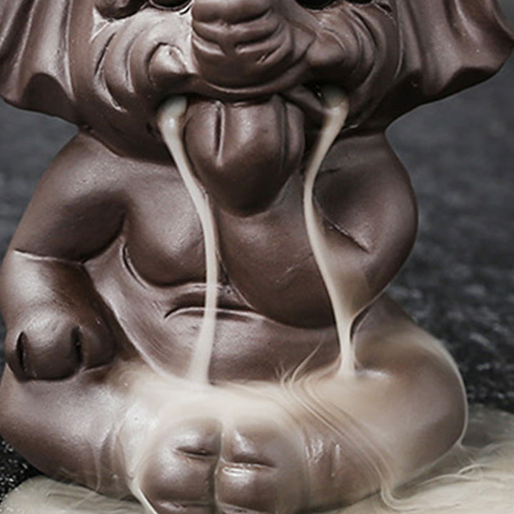 Buddha Stones, elefante carino, argilla viola, fontana di fumo a riflusso, bruciatore di incenso curativo per la pace, decorazione - image 33