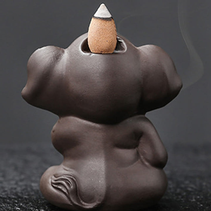 Buddha Stones, elefante carino, argilla viola, fontana di fumo a riflusso, bruciatore di incenso curativo per la pace, decorazione - image 29