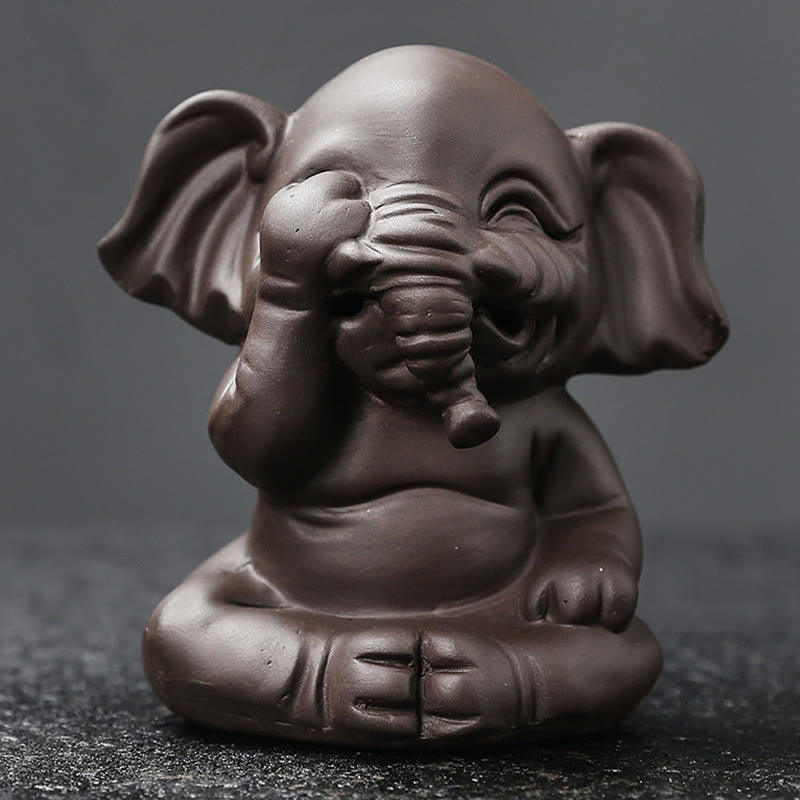 Buddha Stones, elefante carino, argilla viola, fontana di fumo a riflusso, bruciatore di incenso curativo per la pace, decorazione - image 10