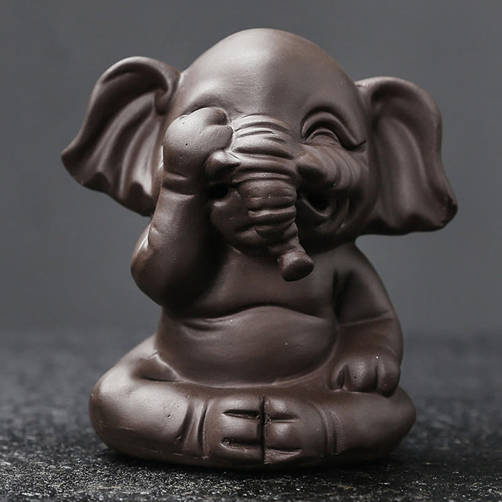 Buddha Stones, elefante carino, argilla viola, fontana di fumo a riflusso, bruciatore di incenso curativo per la pace, decorazione - image 10