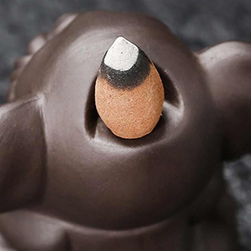 Buddha Stones, elefante carino, argilla viola, fontana di fumo a riflusso, bruciatore di incenso curativo per la pace, decorazione - image 13