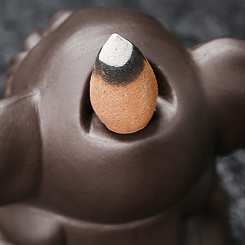 Buddha Stones, elefante carino, argilla viola, fontana di fumo a riflusso, bruciatore di incenso curativo per la pace, decorazione - image 25