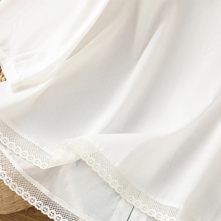 Camicia da donna in lino e cotone con maniche a tre quarti, girocollo, monopetto , Buddha Stones - image 13