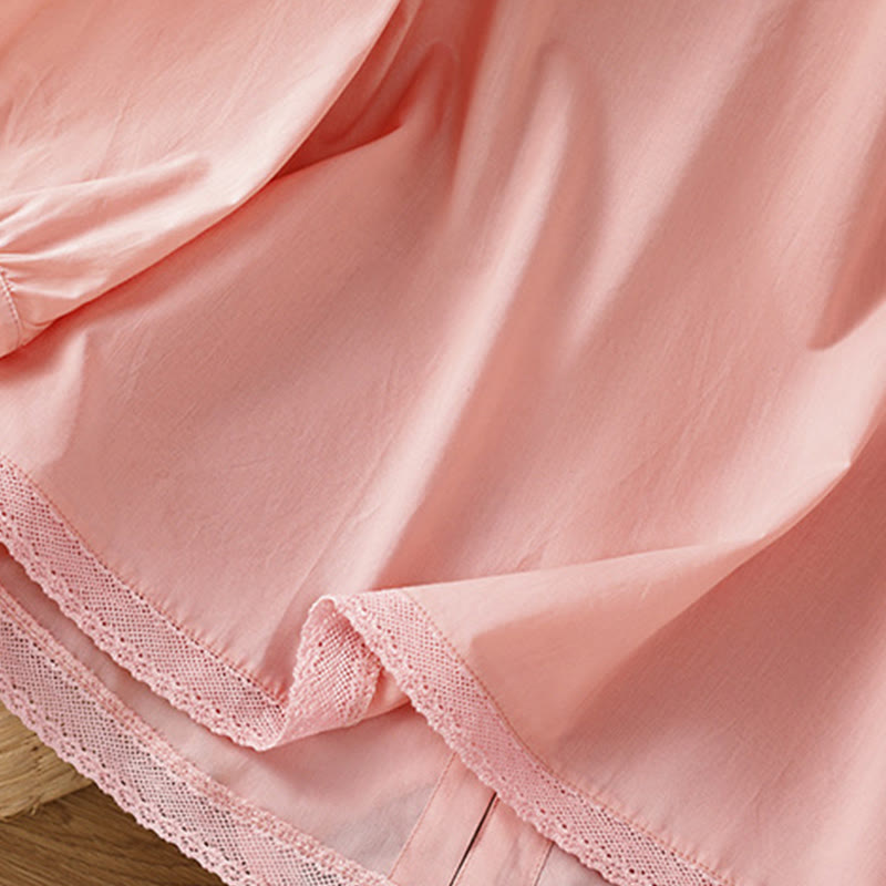 Camicia da donna in lino e cotone con maniche a tre quarti, girocollo, monopetto , Buddha Stones - image 33