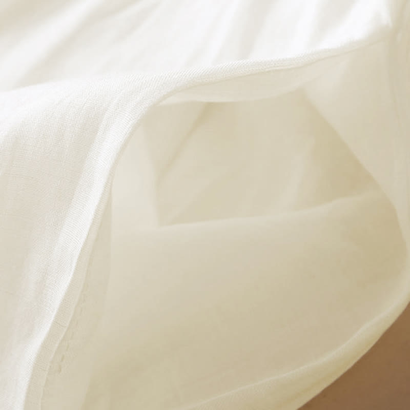 Abito midi da donna con maniche a nove quarti, ricamo geometrico con Buddha Stones tasche - image 5