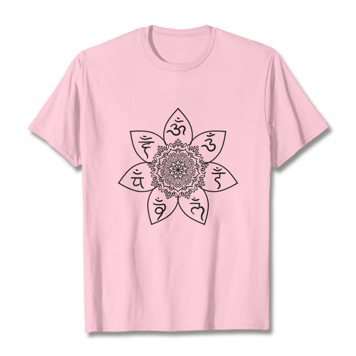 T-shirt con Buddha Stones Mandala Om Mani Padme Hum - Rosa chiaro - 2XL - image 12