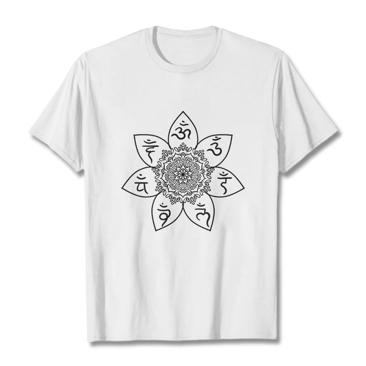 T-shirt con Buddha Stones Mandala Om Mani Padme Hum - Bianco - 2XL - image 8