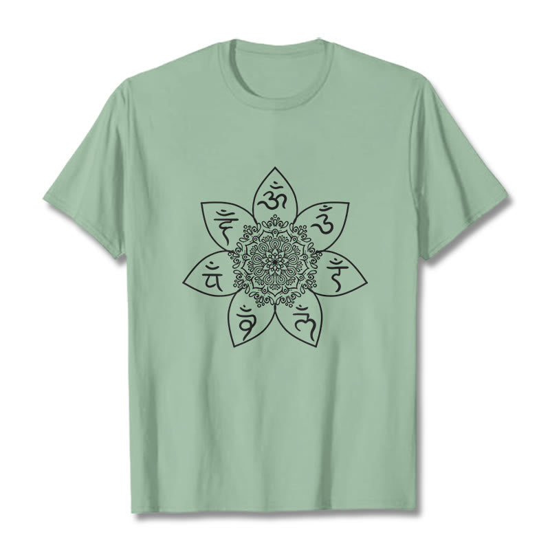 T-shirt con Buddha Stones Mandala Om Mani Padme Hum - Verde pallido - 2XL - image 15