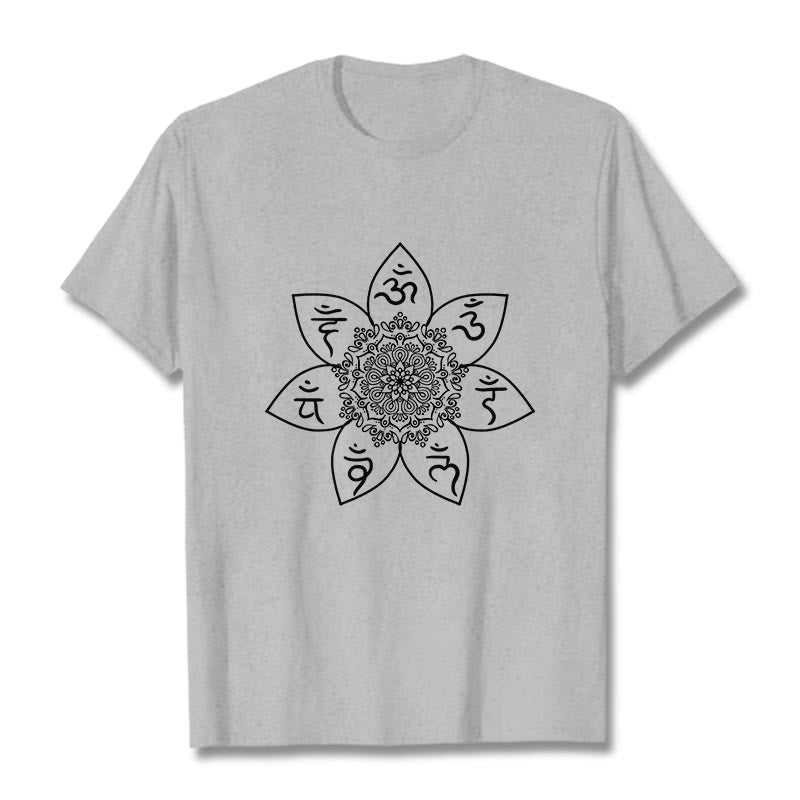 T-shirt con Buddha Stones Mandala Om Mani Padme Hum - Grigio chiaro - 2XL - image 19